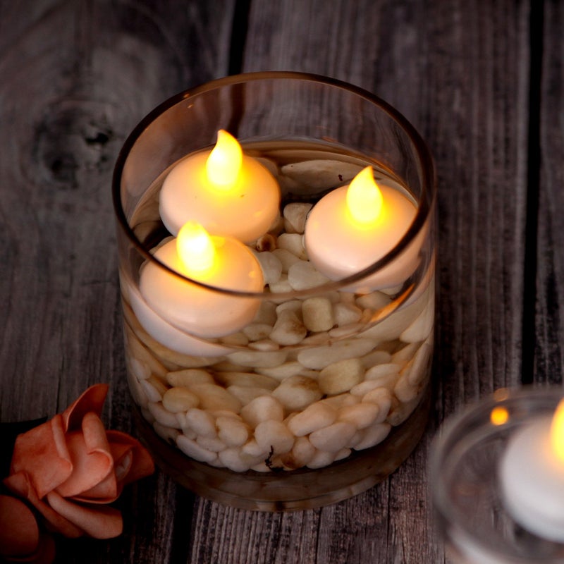 IMAGE Floating Candles, Flameless Floating LED Tea Lights 12 Pack Waterproof Tealight Candles for Wedding Party Spa Home Indoor Outdoor Decor-Yellow - Image 5